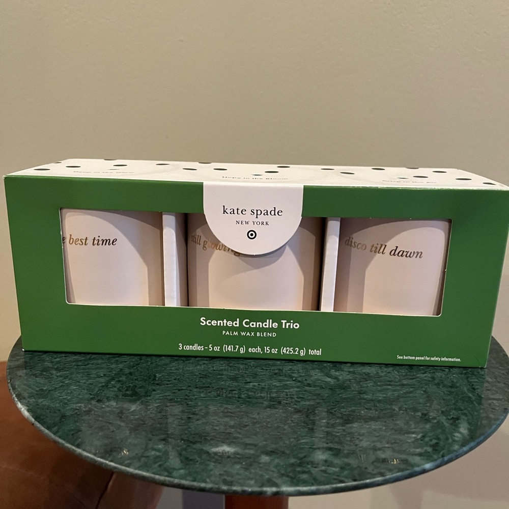 Kate Spade X Target Ceramic Jar 3 Candle Gift Set Cream containers, NIB - Picture 4 of 6
